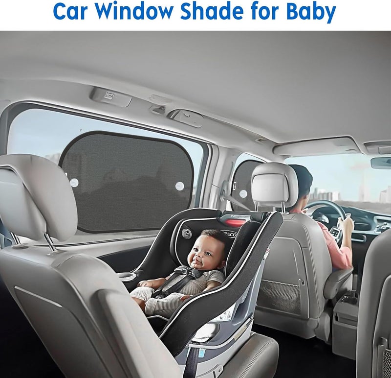 COOCTECH Car Shades for Side Windows 19"x12"(4 Pack),Sun Shade for Car Window with 8 Suction Cups,Window Shades Can Blocks 99.98% UVR,Window Shade for Baby,Glare Shield Protection - Image 3